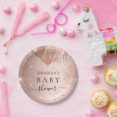 Baby shower roos goudglitterballonglansglansglansg papieren bordje (Feest)
