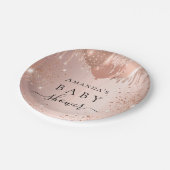 Baby shower roos goudglitterballonglansglansglansg papieren bordje (Gekanteld)