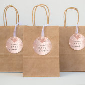 Baby shower roos goudglitterballonglansglansglansg ronde sticker