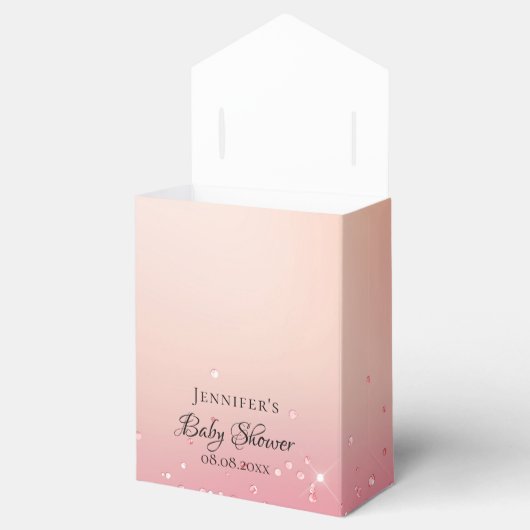 Baby shower roos goudroze ballon bedankt bedankdoosjes (Geopend)