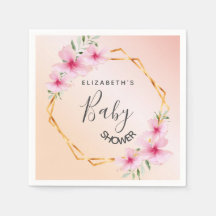 Baby shower roos goudroze floralen geometrisch