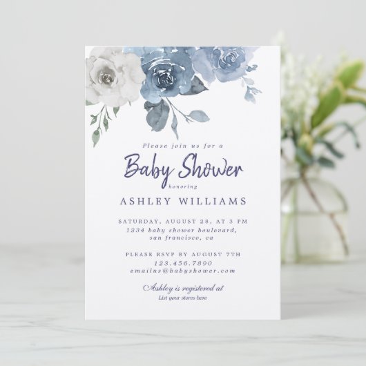 Baby shower  Roos Kaart (Staand voorkant)