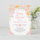 Baby shower Roses Waterverf Floral Girly Kaart (Staand voorkant)