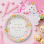 Baby shower Roses Waterverf Floral Girly Papieren Bordje (Feest)