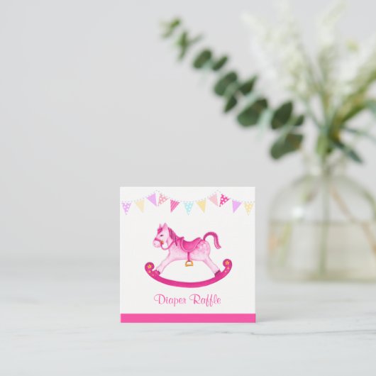 Baby shower-rotaarten voor paardenracewagens informatiekaartje (Staand voorkant)