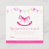 Baby shower-rotaarten voor paardenracewagens informatiekaartje (Achterkant)