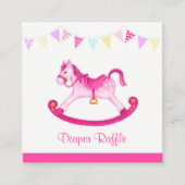 Baby shower-rotaarten voor paardenracewagens informatiekaartje (Voorkant)