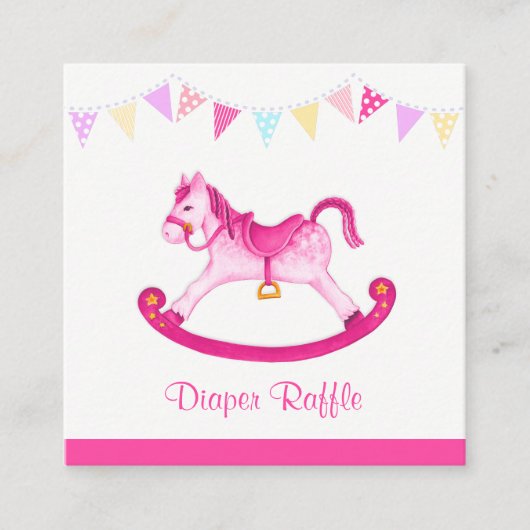 Baby shower-rotaarten voor paardenracewagens informatiekaartje (Voorkant)