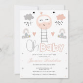 Baby shower route naar de maan Oh Baby Kaart (Voorkant)