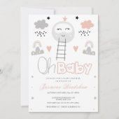 Baby shower route naar de maan Oh Baby Kaart (Voorkant)