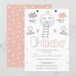 Baby shower route naar de maan Oh Baby Kaart
