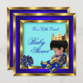 Baby shower Royal Blue Boy kroonprins 2 Kaart (Voorkant / Achterkant)