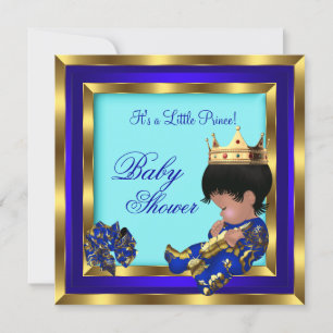 Baby shower Royal Blue Boy kroonprins 2 Kaart