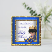 Baby shower Royal Blue Boy kroonprins 2 Kaart (Staand voorkant)