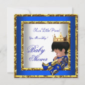 Baby shower Royal Blue Boy kroonprins 2 Kaart (Voorkant)