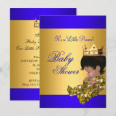 Baby shower Royal Blue Boy kroonprins Kaart (Voorkant / Achterkant)