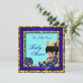 Baby shower Royal Blue Boy kroonprins Kaart (Staand voorkant)