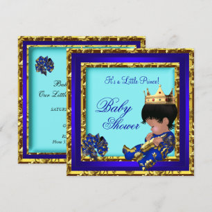 Baby shower Royal Blue Boy kroonprins Kaart