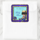 Baby shower Royal Blue Boy kroonprins Vierkante Sticker (Tas)