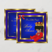 Baby shower Royal Red Blue Boy kroonprins 2 Kaart (Voorkant / Achterkant)