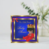 Baby shower Royal Red Blue Boy kroonprins 2 Kaart (Staand voorkant)