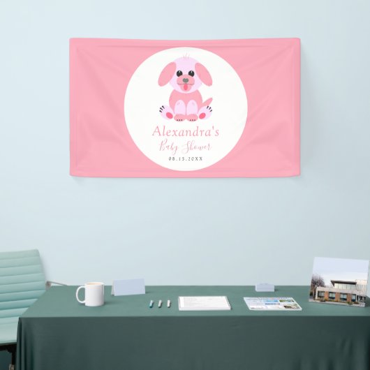 Baby shower Roze Aangepaste upgrade — Welkom Spandoek (Beurs)