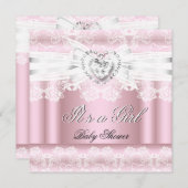 Baby shower Roze Afbeeldingen met witte lens Ruite Kaart