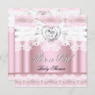 Baby shower Roze Afbeeldingen met witte lens Ruite Kaart