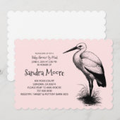  Baby shower Roze baby Girl Kaart (Voorkant / Achterkant)