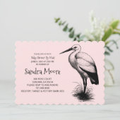  Baby shower Roze baby Girl Kaart (Staand voorkant)