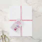 Baby Shower. Roze Baby Herten Cadeaulabel (Met Touw)