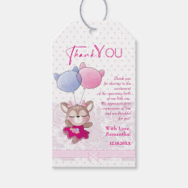 Baby Shower. Roze Baby Herten Cadeaulabel