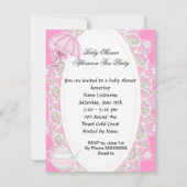  Baby shower Roze Baby in Teacup Kaart (Achterkant)