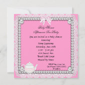  Baby shower Roze Baby in Teacup Kaart (Achterkant)