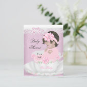  Baby shower Roze Baby in Teacup Kaart (Staand voorkant)
