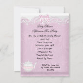  Baby shower Roze Baby in Teacup Kaart (Achterkant)