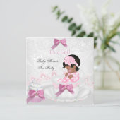 Baby shower roze Baby Kaart (Staand voorkant)