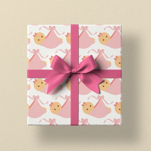 Baby shower Roze Baby ompakken papier Inpakpapier Vel