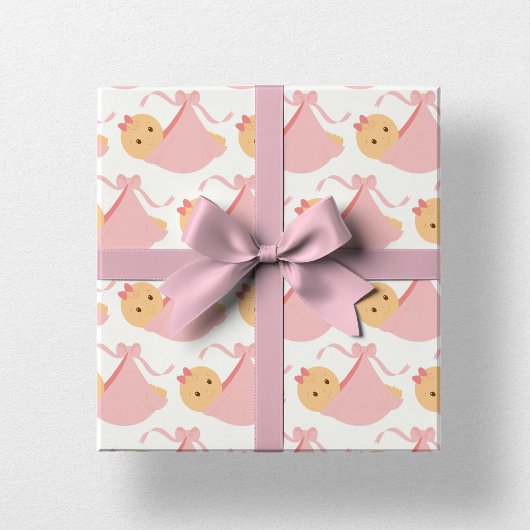 Baby shower Roze Baby ompakken papier Inpakpapier Vel