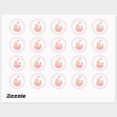 {baby shower} roze baby shower sticker (Vel)