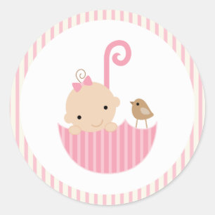 {baby shower} roze baby shower sticker