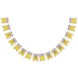 Baby shower Roze "Baby's Feet" Zwassstaartbanner Vlaggetjes