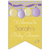 Baby shower Roze "Baby's Feet" Zwassstaartbanner Vlaggetjes (Eerste vlag)