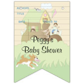 Baby shower Roze/Bibliotheek, Zwassstaartbanner Vlaggetjes (Tweede vlag)