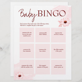 Baby shower roze bingo gepersonaliseerde sjabloon briefhoofd