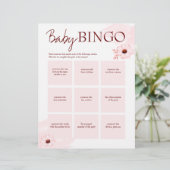 Baby shower roze bingo gepersonaliseerde sjabloon briefhoofd (Staand voorkant)