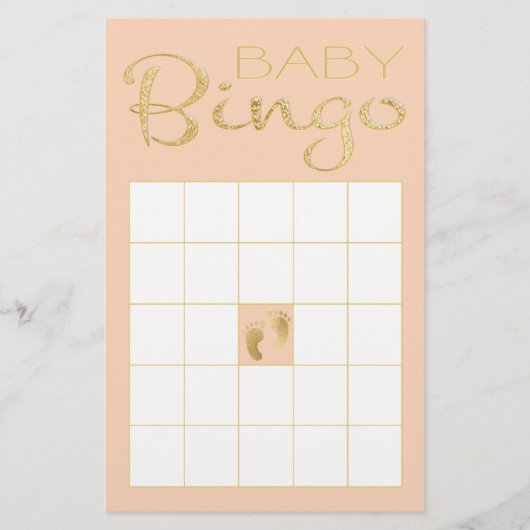 Baby shower Roze BINGO "Gold/Roze Classic" (Voorkant)