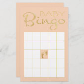 Baby shower Roze BINGO "Gold/Roze Classic" (Voorkant / Achterkant)
