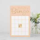 Baby shower Roze BINGO "Gold/Roze Classic" (Staand voorkant)