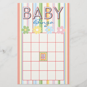 Baby shower Roze BINGO "Picnic Floral" Flyer